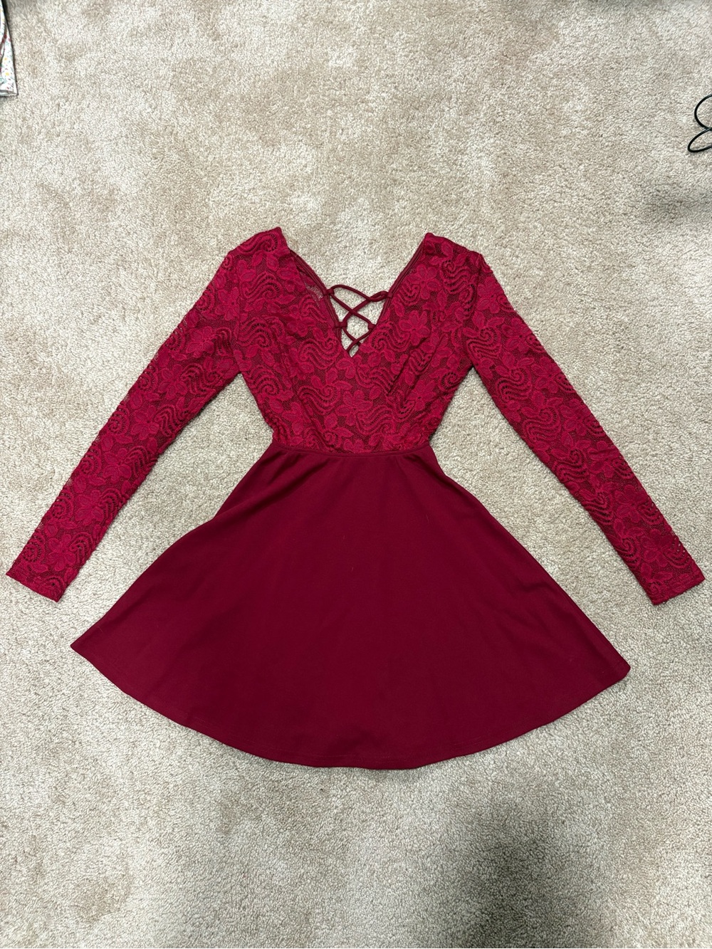 Windsor Deep Burgundy Lace Dress